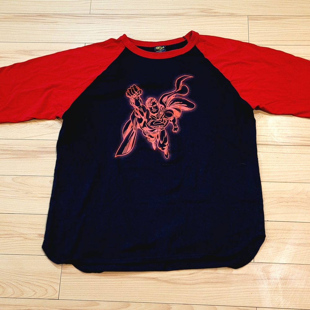 Vintage 2001 Spiderman Raglan Baseball Shirt Red Black Men's Lg Changes Cotton